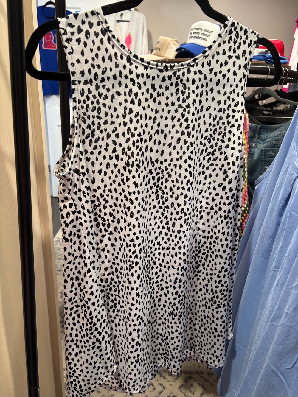 HEIMISH USA White and Black Leopard Print Tank Top